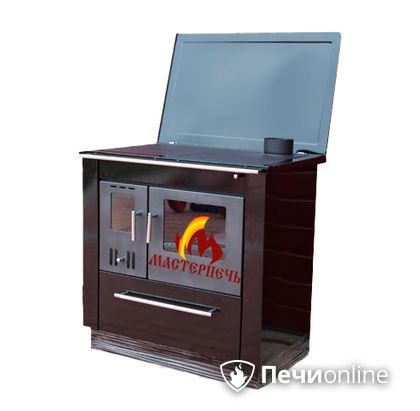Отопительно-варочная печь МастерПечь ПВ-07 экстра с духовым шкафом, 7.2 кВт (черный) в Новосибирске
